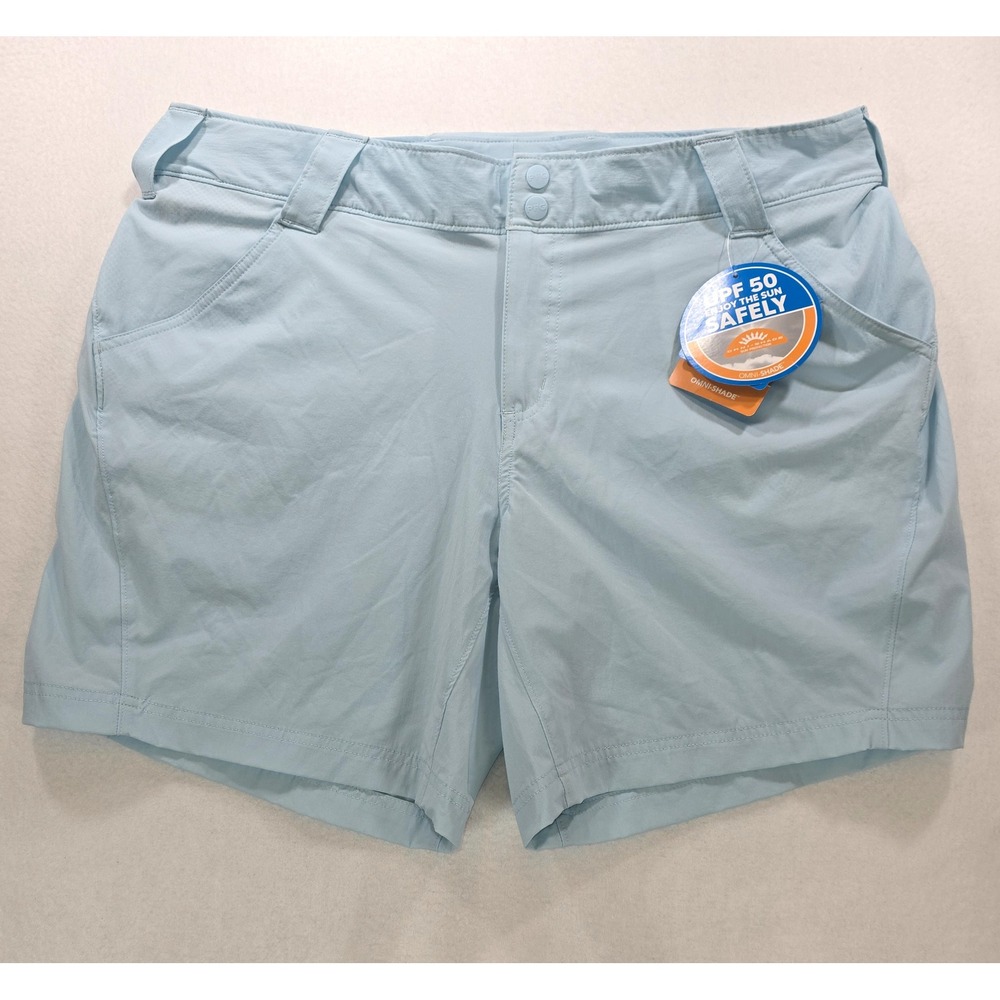 Columbia PFG Coral Point III Shorts Womens 16W Blue Omni-Shade UPF 50 7in Inseam
